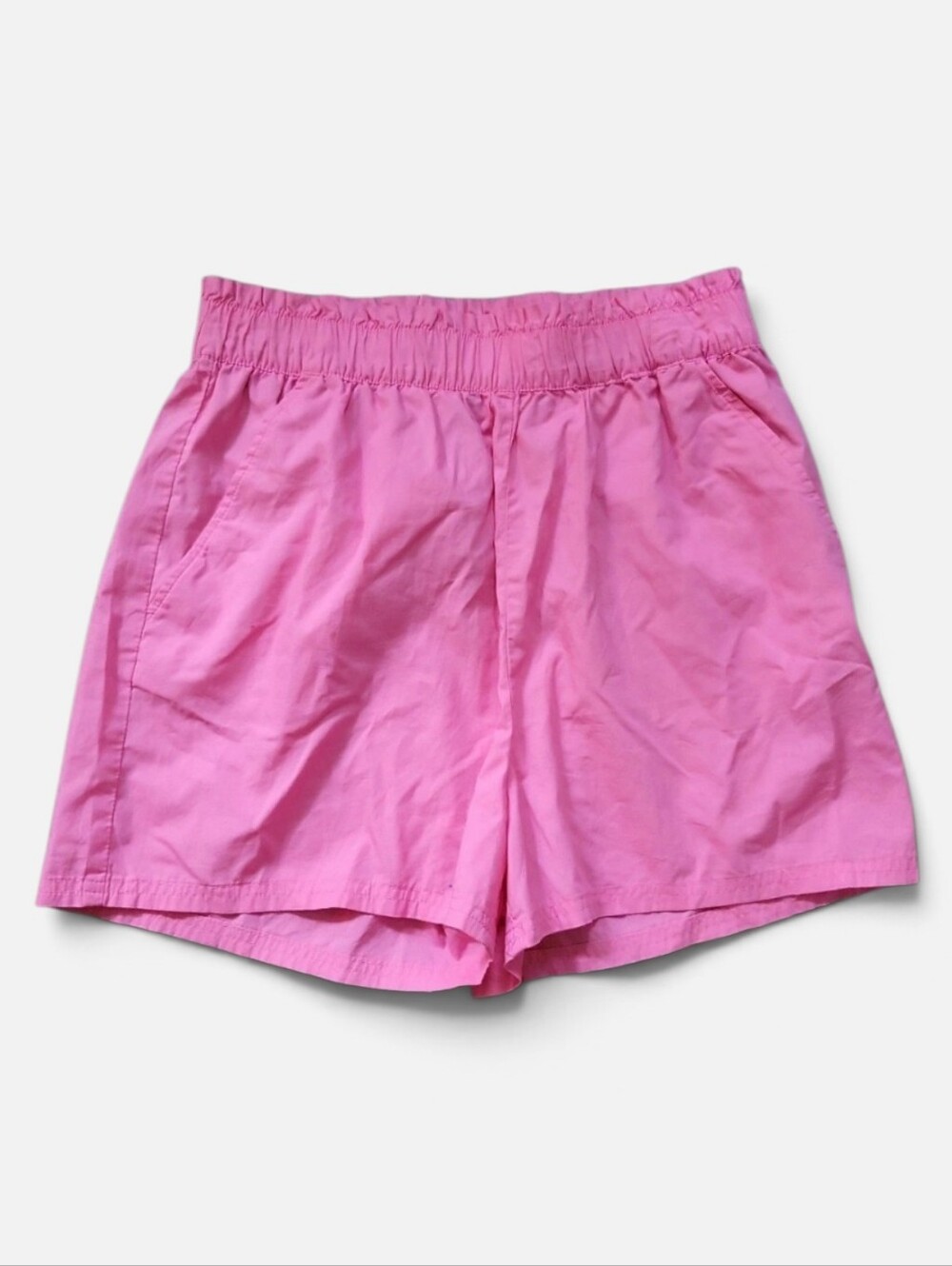 NWT H&M Bubblegum Pink Shorts Cotton Coastal Preppy Barbiecore Pull On Resort MD
